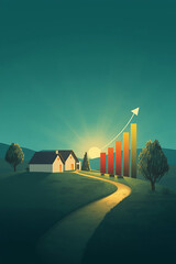 Realistic book cover illustration featuring a deep teal and emerald gradient background with soft lighting. A subtle dark-toned landscape at the bottom includes a curved golden path leading towards li