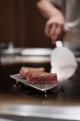 Wagyu, Teppanyaki, Japanese Cooking stock photo