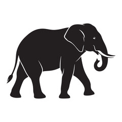Obraz premium Elephant silhouette isolated on white background