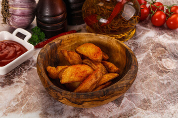 Fried rustic golden Idaho potato