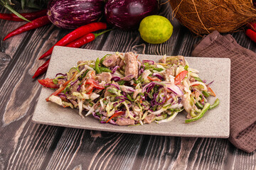 Salad with canned tuna and cabbage