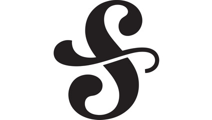 Elegant letter S logo design simple black and white vector illustration isolated on white background