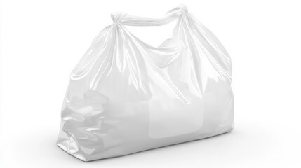 A crumpled white plastic bag with a hole in the center
