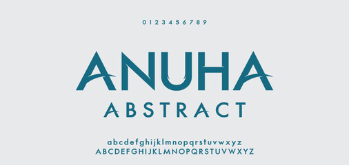 Abstract modern minimal alphabet fonts. Typography urban style for fun, sport, technology, fashion, digital, future creative logo font. vector illustration.