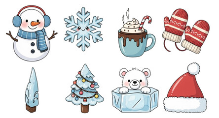 set of christmas icons