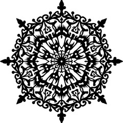 Detailed Black and White Sacred Geometry Mandala