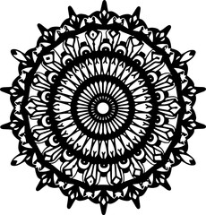 Detailed Black and White Sacred Geometry Mandala