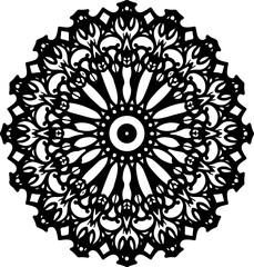 Detailed Black and White Sacred Geometry Mandala