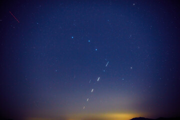 Milky way stars and constellations with a galaxy background photographed from a dark countryside...