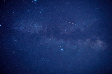 Milky way stars and constellations with a galaxy background photographed from a dark countryside...