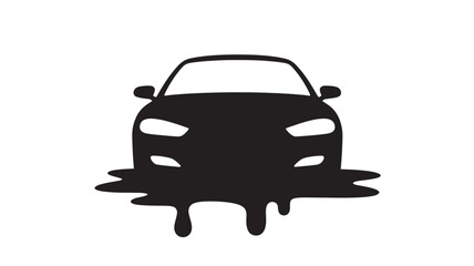 Car melting icon simple flat vector illustration isolated on white background for automotive design