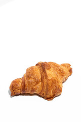Croissant Close-Up on White Background