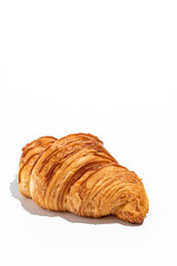 Croissant Close-Up on White Background