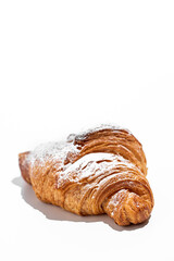 Croissant Close-Up on White Background