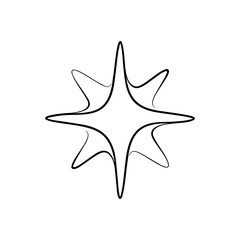 Minimalist Star Line Art – Abstract Celestial Symbol for Light, Energy, and Inspiration