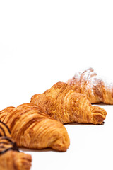 Croissants Close-Up on White Background