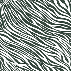 Modern green and white zebra print with fluid, organic stripes creating a bold and elegant visual. Perfect for fashion, decoration, and contemporary design.