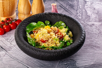 Bilgur tabuleh salad with vegetables