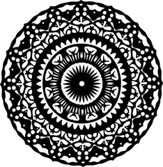 Intricate Black Floral Mandala Design