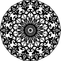Intricate Black Floral Mandala Design