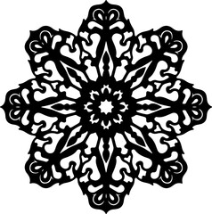 Intricate Black Floral Mandala Design