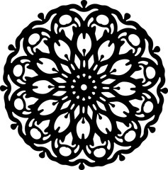 Intricate Black Floral Mandala Design
