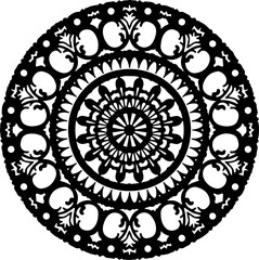 Intricate Black Floral Mandala Design