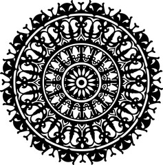 Intricate Black Floral Mandala Design