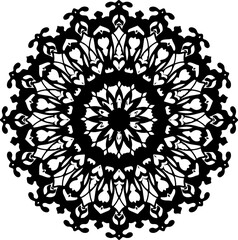 Intricate Black Floral Mandala Design