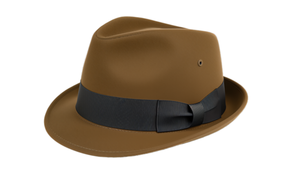 Classic Brown Fedora Hat with Dark Ribbon Bow Accent