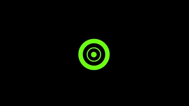 Green circle reacts to a click with a smooth expansion on a vivid green background