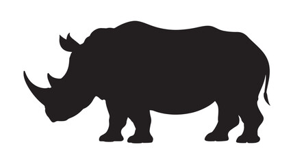 Rhino silhouette vector illustration of a rhinoceros isolated on white background