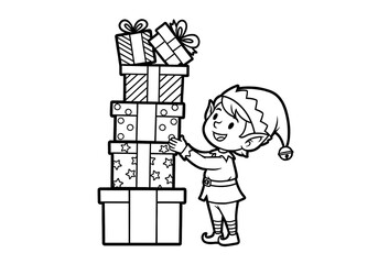 Christmas Elf Stacking Presents