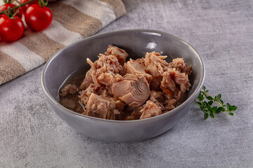Canned tuna fillet for salad