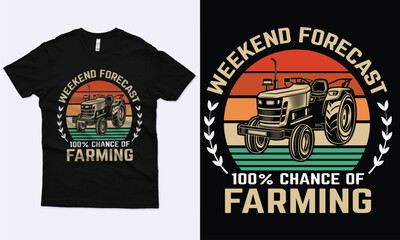 Farming Vintage Tractor T-Shirt Design