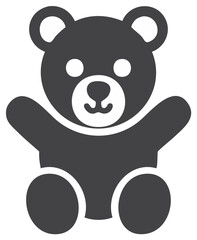 Obraz premium Stylized teddy bear icon simple and cute representing childhood comfort and play