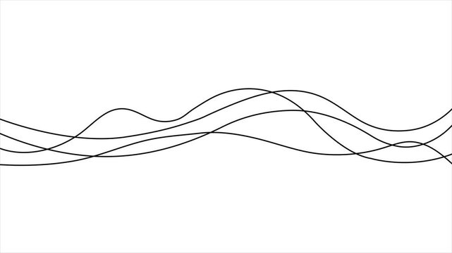 Abstract wavy lines and wave background. Curve wave seamless pattern. Thin line wavy background.  Line art striped graphic template. Wave abstract lines stream