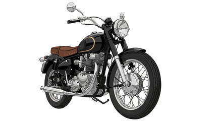 classic Royal Enfield motorcycle illustration with retro design