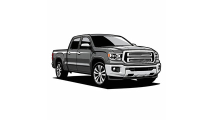 Fototapeta premium modern pickup truck front view illustration