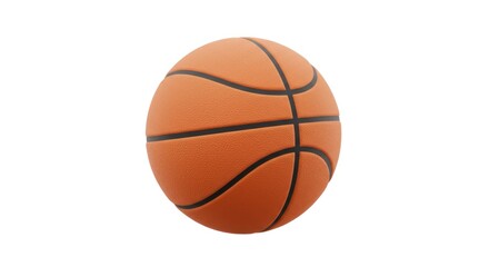 Fototapeta premium Close-up of an orange basketball against a white background.