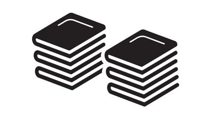 Stacks of books icon simple flat vector glyph design isolated on white background for education and library concepts