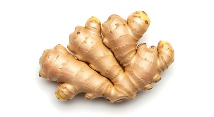 Fresh Ginger Root Isolated on White Background.