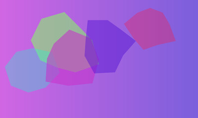 Abstract overlapping geometric shapes in pastel gradient background