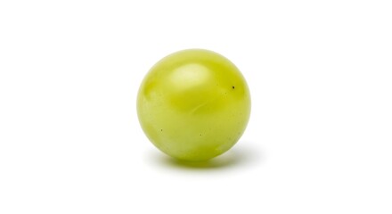 Single Green Grape Isolated on White Background.
