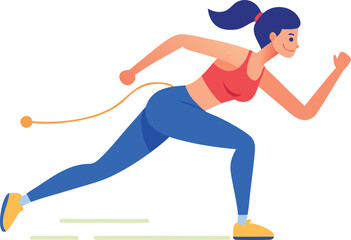 Woman engaged in high intensity interval training workout