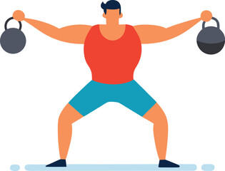 Fitness instructor demonstrating kettlebell swings exercise