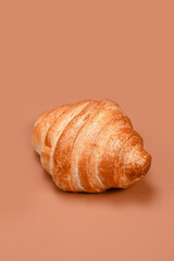 Croissant Close-Up on Solid Background