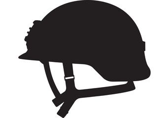 Silhouette of a military helmet simple vector illustration isolated on white background for army or security design