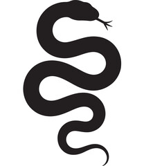 Black snake silhouette vector illustration of a serpent isolated on white background