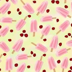 Ice pop pink with berry